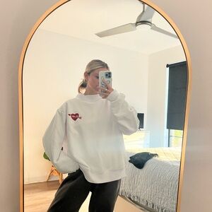 Red heart PARKE mock neck sweatshirt